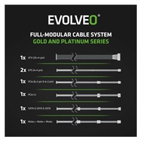 EVOLVEO P1200 zdroj 1200W, 80+ PLATINUM, ATX 3.1, aPFC, 140 mm ventilátor, 3 roky záruka, černý