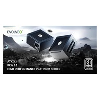 EVOLVEO P1200 zdroj 1200W, 80+ PLATINUM, ATX 3.1, aPFC, 140 mm ventilátor, 3 roky záruka, černý