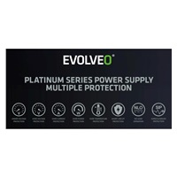 EVOLVEO P1200 zdroj 1200W, 80+ PLATINUM, ATX 3.1, aPFC, 140 mm ventilátor, 3 roky záruka, černý