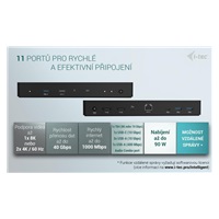 i-tec Thunderbolt 4 Intelligent Dual Display Docking Station, Power Delivery 90W