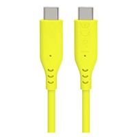 PREMIUMCORD Kabel USB-C na USB-C, 60W, 480Mbps, silikonový, žlutý, 1,5m