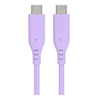 PREMIUMCORD Kabel USB-C na USB-C, 60W, 480Mbps, silikonový, fialový, 1,5m