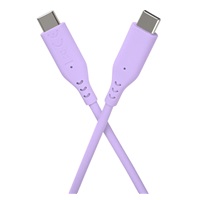 PREMIUMCORD Kabel USB-C na USB-C, 60W, 480Mbps, silikonový, fialový, 1,5m