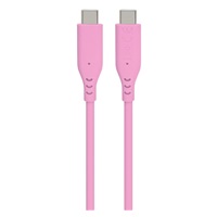 PREMIUMCORD Kabel USB-C na USB-C, 60W, 480Mbps, silikonový, růžový, 1,5m