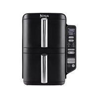 Ninja SL300EU Double Stack horkovzdušná fritéza, 7,6l, černá, 6 funkcí, stohovatelné zásuvky, nepřilnavé