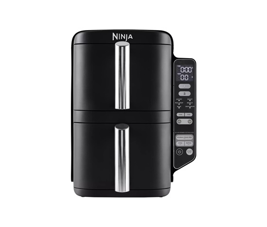 Ninja SL300EU Double Stack horkovzdušná fritéza, 7,6l, černá, 6 funkcí, stohovatelné zásuvky, nepřilnavé