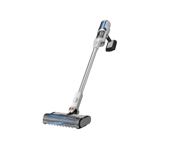 Shark BU3521EU Cordless Pro tyčový vysavač bílá/modrá, Auto-Empty dokovací stanice, Anti Hair Wrap, HEPA filtr, LED