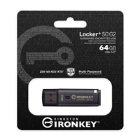 Kingston Flash Disk 64GB IronKey Locker Plus 50 G2, FIPS 197, AES-256