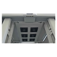 LEXI-Net 19" stojanový rozvaděč 45U 800x800 rozebiratelný, ventilace, termostat, kolečka, 600kg, sklo, rozložený, šedý