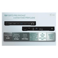 BAZAR - i-tec Thunderbolt4 3x Display Docking Station, Power Delivery 96W / rozbaleno