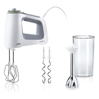 Braun MultiMix 5 HM5107WH ruční šlehač a tyčový mixér, bílá, příkon 750 W, 9 rychlostí, technologie SmartMix