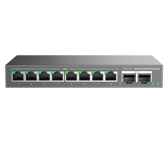Grandstream GWN7721 L2 Lite managed switch, 8x 2,5GbE RJ45, 2x 10G SFP+