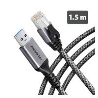 AXAGON ADE-AM15, adapter USB-A Gigabit Ethernet z zintegrowanym sieciowym kablem CAT6 RJ-45 (1,5 m)