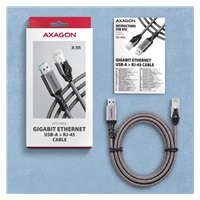 AXAGON ADE-AM15, adapter USB-A Gigabit Ethernet z zintegrowanym sieciowym kablem CAT6 RJ-45 (1,5 m)