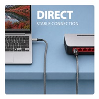 AXAGON ADE-CM20, adapter USB-C Gigabit Ethernet z zintegrowanym sieciowym kablem CAT6 RJ-45 (2 m)