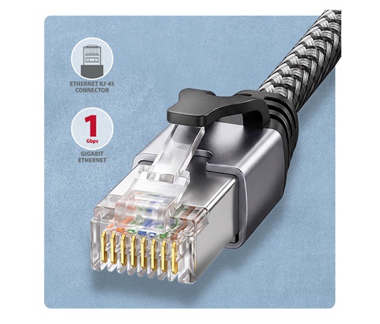 AXAGON ADE-AM30, adapter USB-A Gigabit Ethernet z zintegrowanym sieciowym kablem CAT6 RJ-45 (3 m)
