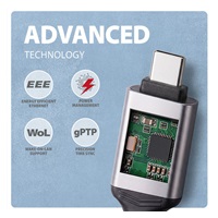 AXAGON ADE-CM50, adapter USB-C Gigabit Ethernet z zintegrowanym sieciowym kablem CAT6 RJ-45 (5 m)