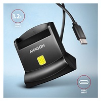 AXAGON CRE-SM4NC, USB-C Stand Reader czytnik kart identyfikacyjnych, kabel 1.2m