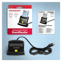 AXAGON CRE-SM4NC, USB-C Stand Reader czytnik kart identyfikacyjnych, kabel 1.2m