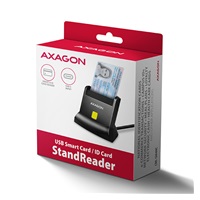 AXAGON CRE-SM4NC, USB-C Stand Reader czytnik kart identyfikacyjnych, kabel 1.2m