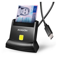 AXAGON CRE-SM4NC, USB-C Stand Reader czytnik kart identyfikacyjnych, kabel 1.2m