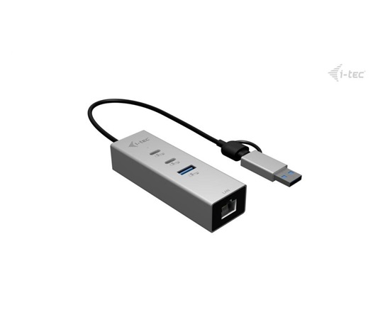 i-tec USB-C/USB-A Metal HUB 3 (2x USB-C, 1x USB-A) Port + 2.5GLAN