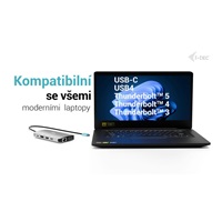 i-tec USB-C Metal Nano 3x Display (DP, HDMI and VGA) Docking Station, PD 100 W