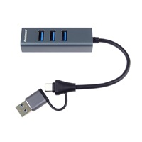 PremiumCord Hub 5G SuperSpeed, USB-C a USB-A na 4x USB-A 3.2 Gen 1
