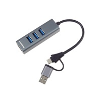 PremiumCord Hub 5G SuperSpeed, USB-C a USB-A na 4x USB-A 3.2 Gen 1