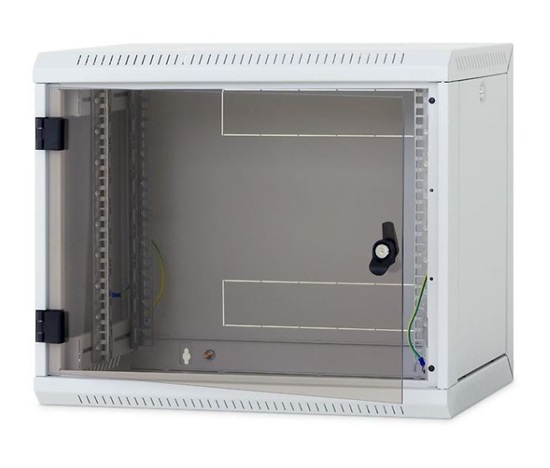 BAZAR - TRITON 19" jednodílný rozvaděč 12U/500mm, odnímatelné boční kryty, černý - rozbité sklo, škrábanec