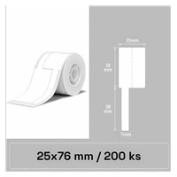 BAZAR - Niimbot štítky na kabely T 25x76mm 200ks Bílé pro B21, B21S, B3, B1S - Poškozený obal (Komplet)