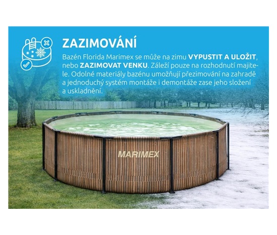 Marimex Florida bazén 4,57x1,32 m se zabudovaným skimmerem - motiv TEAK