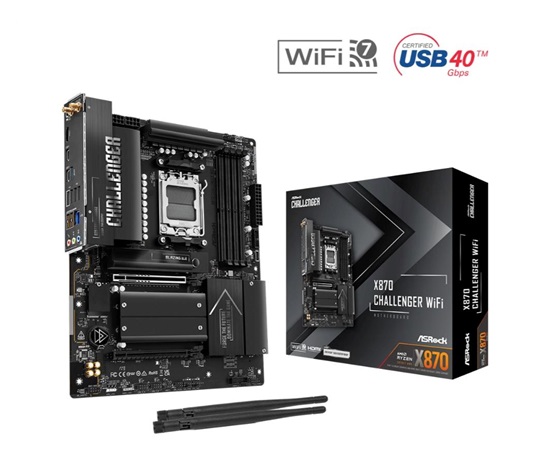 ASRock MB Sc AM5 X870 Challenger WiFi, AMD X870, 4xDDR5, 1xHDMI, 2xUSB4, WiFi