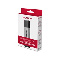 BAZAR - AXAGON CRE-DAC, USB-C + USB-A, 5 Gbps - MINI čtečka karet, 2-slot & lun SD/microSD, - Po opravě (Komplet)
