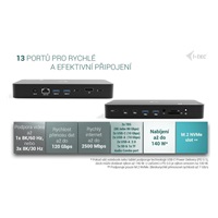 i-tec Thunderbolt 5 Triple Display Docking Station, M.2 slot, 6x USB, 2.5 GLAN, PD 140W