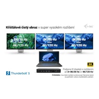 i-tec Thunderbolt 5 Triple Display Docking Station, M.2 slot, 6x USB, 2.5 GLAN, PD 140W