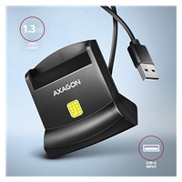 BAZAR - AXAGON CRE-SM4N, USB-A StandReader čtečka kontaktních karet Smart card (eObčanka), kabel 1.3m - Poškozený obal (
