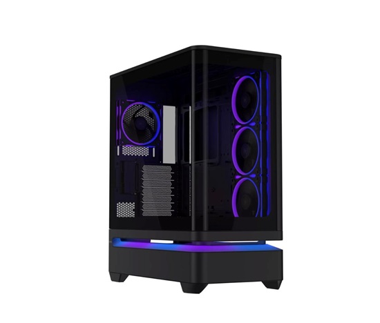 ASUS case PRIME AP304 TG ARGB BLACK, ATX, Průhledná bočnice, 4x120mm ARGB, černá