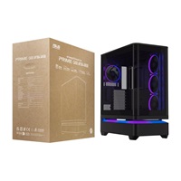ASUS case PRIME AP304 TG ARGB BLACK, ATX, Průhledná bočnice, 4x120mm ARGB, černá