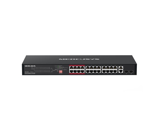 MERCUSYS switch MS126CP (24x100Mb/s,24xPoE+,2xGbE/SFPcombo,295W)
