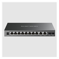 MERCUSYS switch MS112GMP (8xGbE,2xGbE,2xSFP,8xPoE+,110W,fanless)