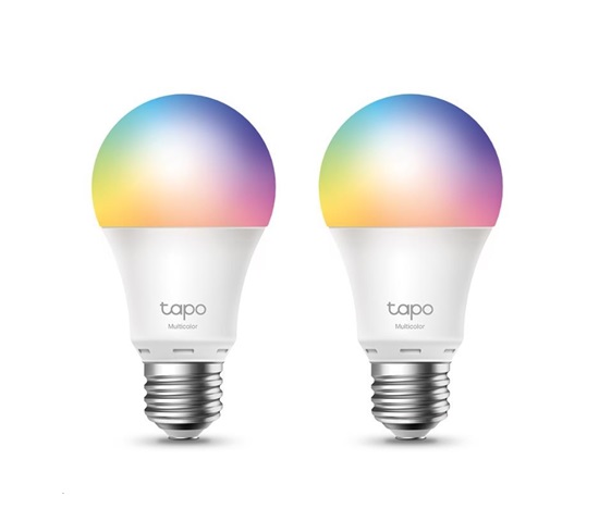 TP-Link Tapo L530E(2-pack) WiFi stmívatelná LED žárovka v3.40 (P/N:0100001020) (barevná,2500K-6500K,806lm,2,4GHz,E27)
