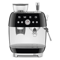 Smeg EGF03BLEU Retro Style pákový kávovar, černý, integrovaný mlýnek, 20 bar, 2,4 l, 1650 W
