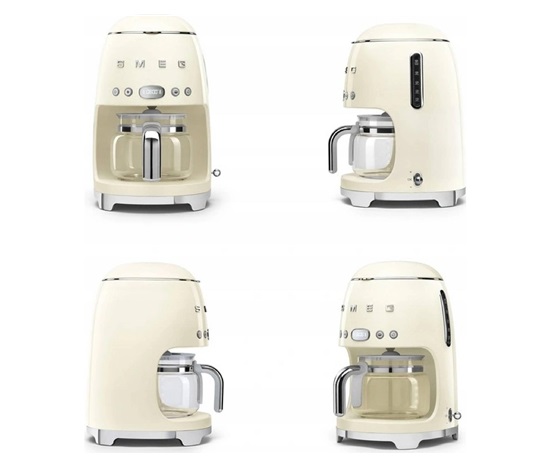 Smeg Retro Style DCF02CREU překapávač kávy béžový, 10 šálků, 1,25 l, automatický start, keep warm