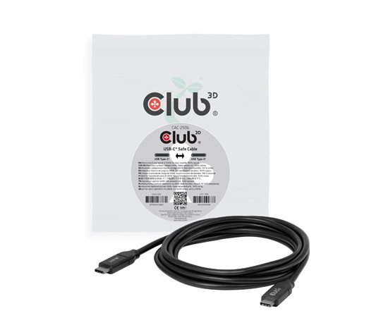 Club3D Kabel USB-C, 240W, 2m, černá