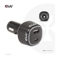 BAZAR - Club3D Auto nabíječka pro Notebooky 63W, 2 porty (USB-A + USB-C) - Poškozený obal (Náhradní krabice)