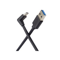 PremiumCord Kabel USB typ C/M zahnutý konektor 90° - USB 3.0 A/M, 50cm