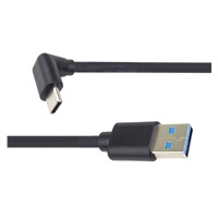 PremiumCord Kabel USB typ C/M zahnutý konektor 90° - USB 3.0 A/M, 1m