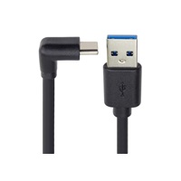 PremiumCord Kabel USB typ C/M zahnutý konektor 90° - USB 3.0 A/M, 1m