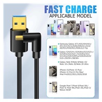 PremiumCord Kabel USB typ C/M zahnutý konektor 90° - USB 3.0 A/M, 1m